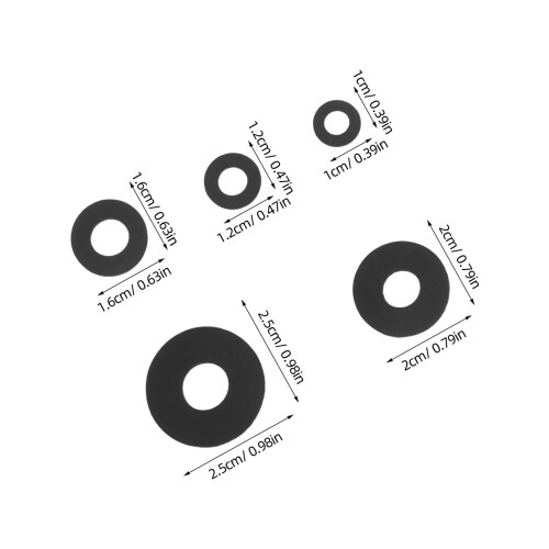100Pcs Assorted Black Rubber Flat Washers for Kitchen and Garden Taps 2