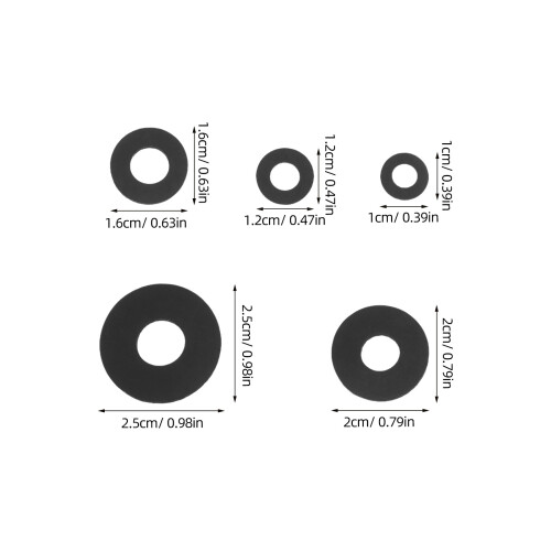 100Pcs Assorted Black Rubber Flat Washers for Kitchen and Garden Taps 1