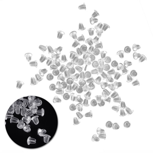 100Pcs Clear Plastic Earring Backs 2