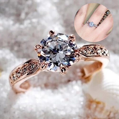Women's Silver Plated Round Cubic Zirconia Wedding Ring Us7 1