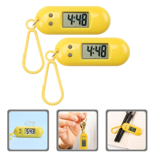 2Pcs Keychain Pocket Digital Watch For Students Examination 2