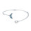 Simple S925 Pure Silver Open Bracelet Tail Shell Pearl 7