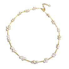1Pc Elegant Girl Pearl Clavicle Bone Chain Necklace