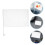 8Pcs White Car Flags: Double Sided Blank Window Flags With Pole 10