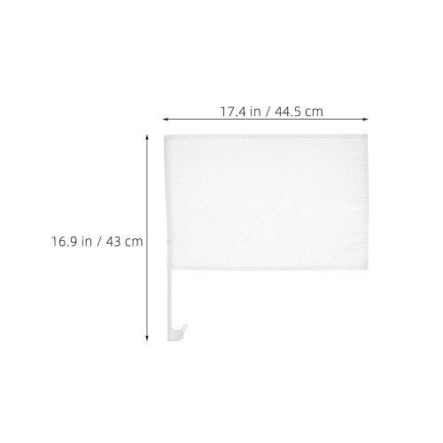 8Pcs White Car Flags: Double Sided Blank Window Flags With Pole 1