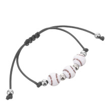 2Pcs Adjustable Baseball Bracelet Sports Theme Ball Bracelet