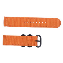 18Mm Durable 2-Joint Nylon Watch Strap Orange With Black Buckle