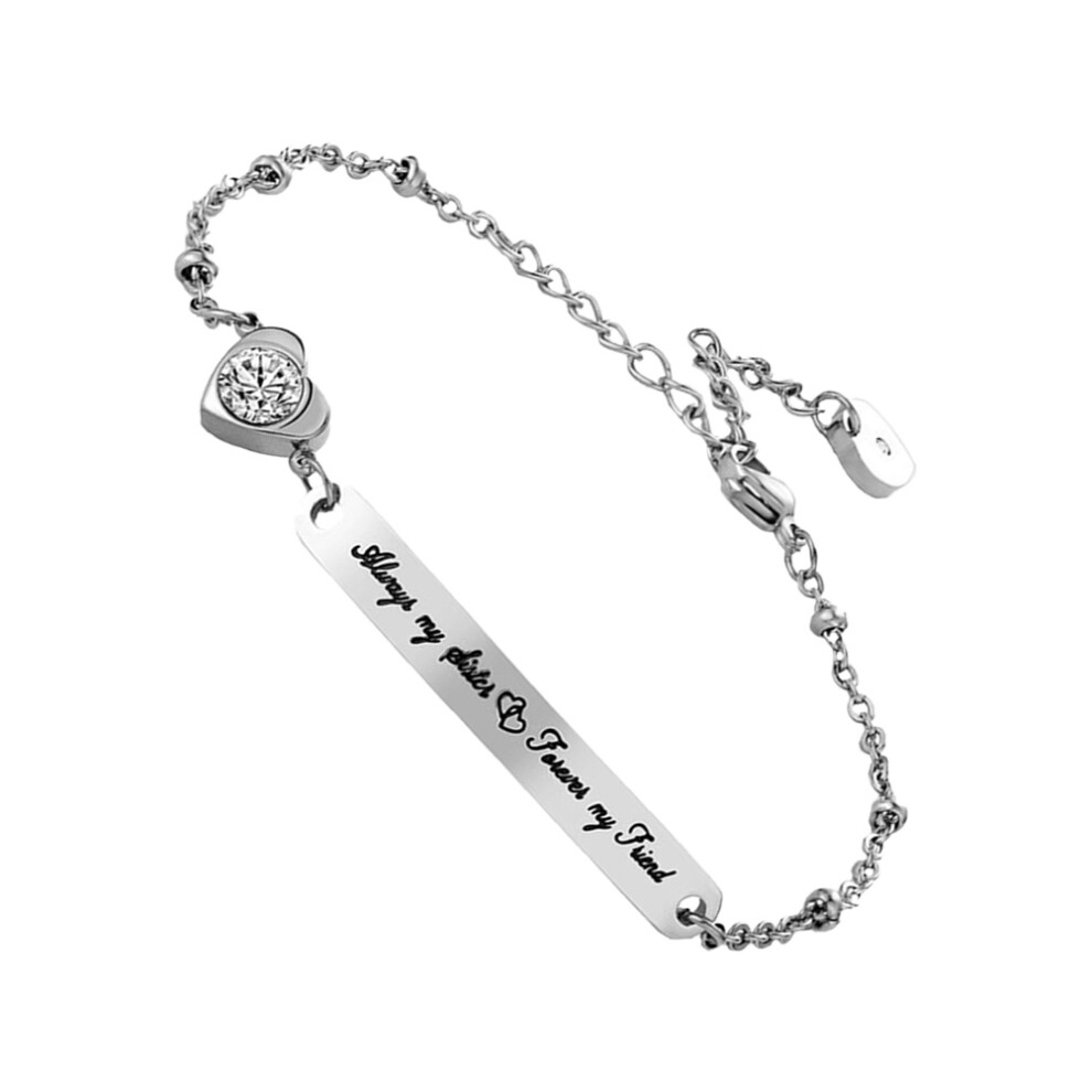 Photos - Bracelet 2 Pcs Jewelry Lettering Wrist Chain For Women Gift