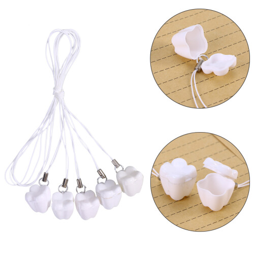 10Pcs Teeth Storage Box With Necklace Case For Kids White 1