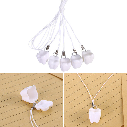 10Pcs Teeth Storage Box With Necklace Case For Kids White 2