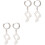 2 Pairs Musical Symbol Dangle Earrings For Men 5