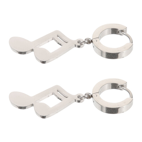 2 Pairs Musical Symbol Dangle Earrings For Men 2