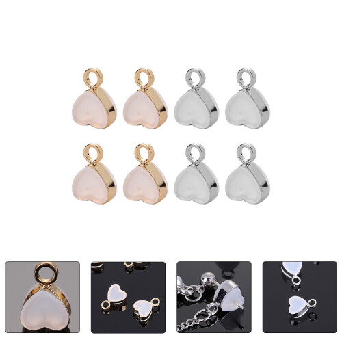 8Pcs Heart Shaped Earrings Backs Anti-Loss Ear Accessory 2
