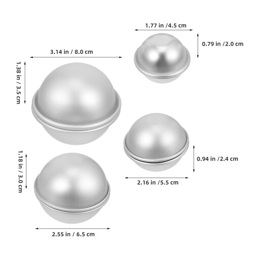 8 Sets Bath Bomb Molds - Multi-Use Metal Sphere For Soap Crafting 2