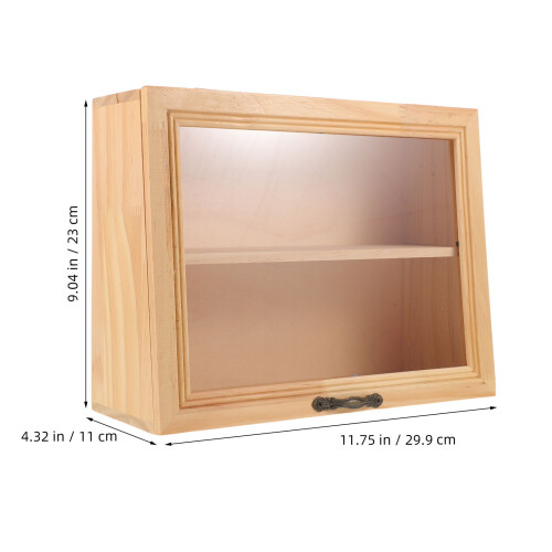 Wood Bread Box For Kitchen: Double Layer Beige Vintage Storage 1