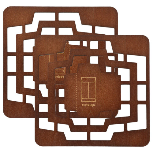 2Pcs Vintage Wooden Envelope Stencil Template For Diy Craft