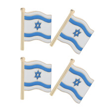 4Pcs Flag Lapel Pin Brooch National Flags Patriotic Badge