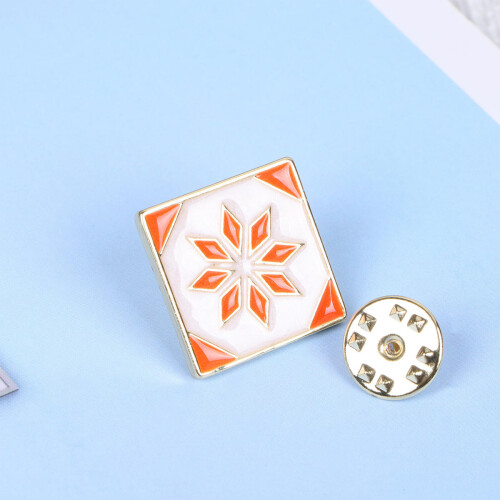 1Pc Rectangular Flower Pattern Copper Plated Cufflinks 2