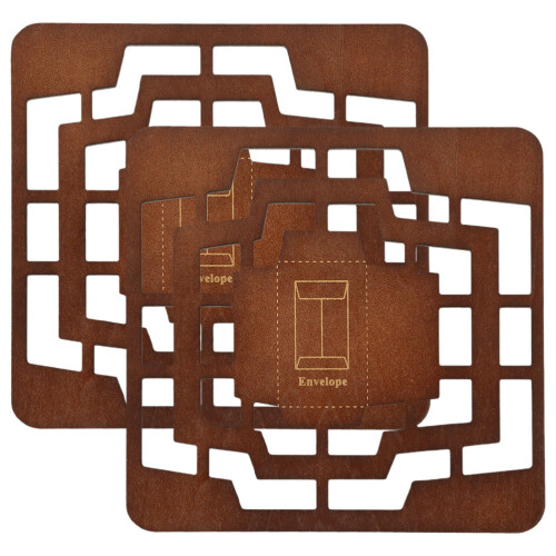 2Pcs Vintage Wooden Envelope Stencil Template For Diy Craft