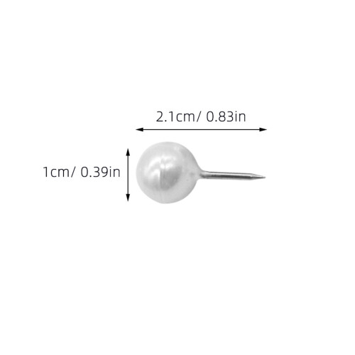 2 Boxes Cork Board Pins: Metal Point Map Push Pins - Pearl White 2