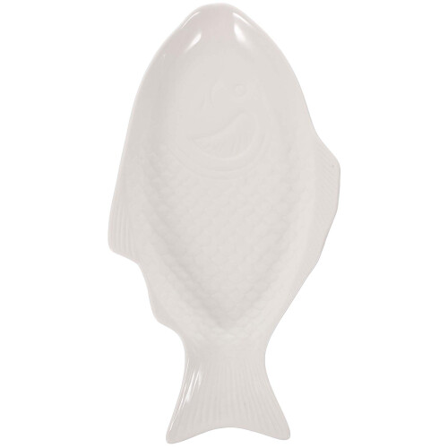 10Pcs Ceramic Fish Shaped Plate 11 Inches White For Home Restaurant 2