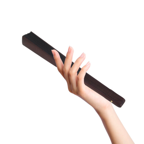 4pcs Men Folding Bamboo Blank Hand Fan Wedding Party Gift (Black)