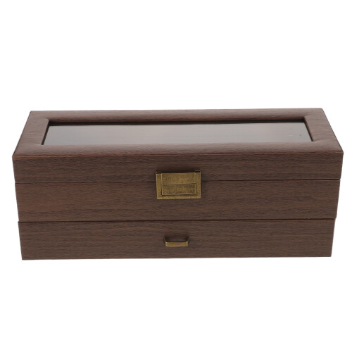 Horlogebox met Glazen - Dubbele Sieradenorganizer