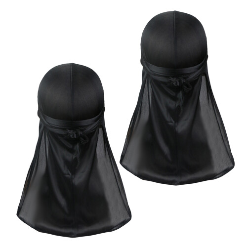 2Pcs Elastic Durag Headwraps For Men And Women Breathable Comfortable