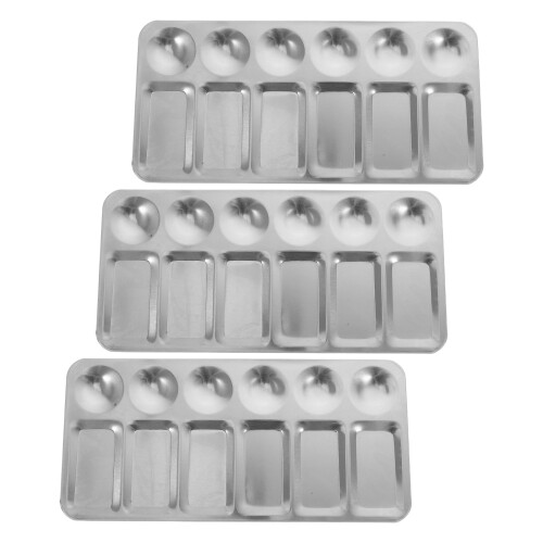 3Ud Bandejas Artísticas De Aluminio Plata Para Óleo Acrílico