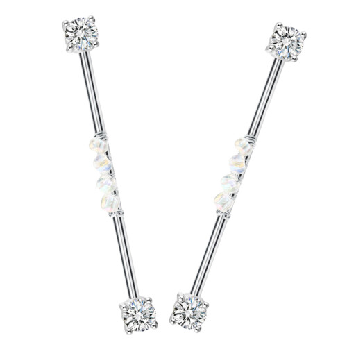 2Pcs Para Piercing Industrial Aço De Para Cartilagem