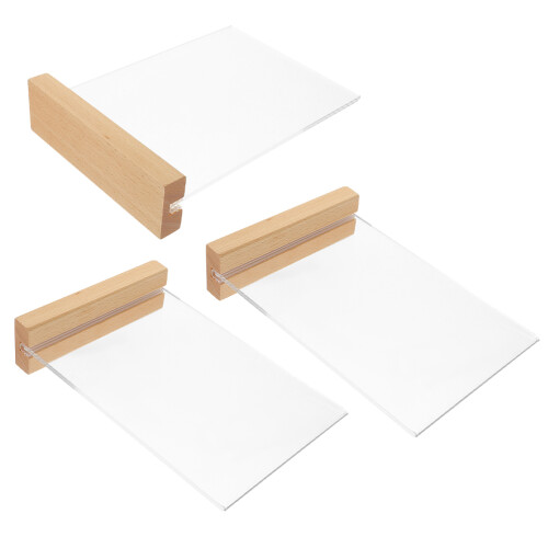 3Pcs Suporte Sinalização Acrílico T com Base