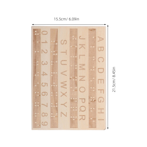 2Pcs Braille Alphabet Board: Wooden Tool With Raised Dots For Blind 2