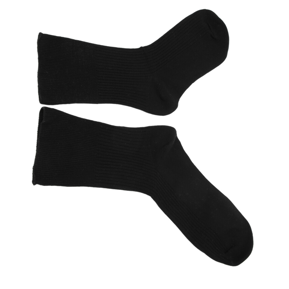 Black Diabetic Foot Socks Non Binding Cotton Ankle Socks For Elderly & Pregnant,