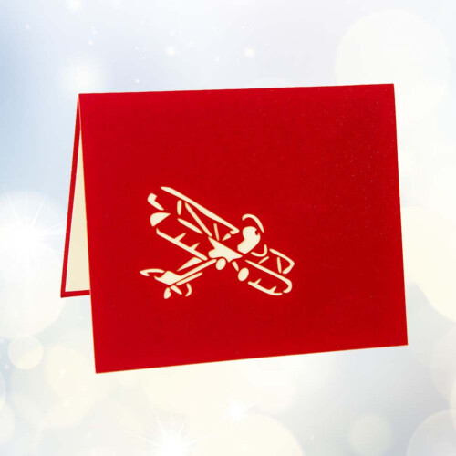 1 St 3D Up Greeting Hälsokort Flygplansdesign För 2
