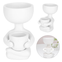 Ceramic Human-Shaped Succulent Pot for Flowers & Plants, 1PC