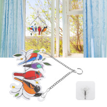 Mehrfarbige Vogel-Fensterbild-Hänger, 15,4 x 10,7 cm