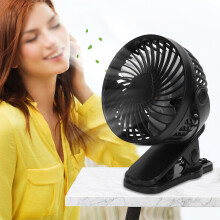 W‑06 Mini USB Fan Rechargeable Desktop Handheld Electric Fan Low Noise Black