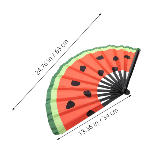 3Pcs Luminous Chinese Fan With Watermelon Design 2