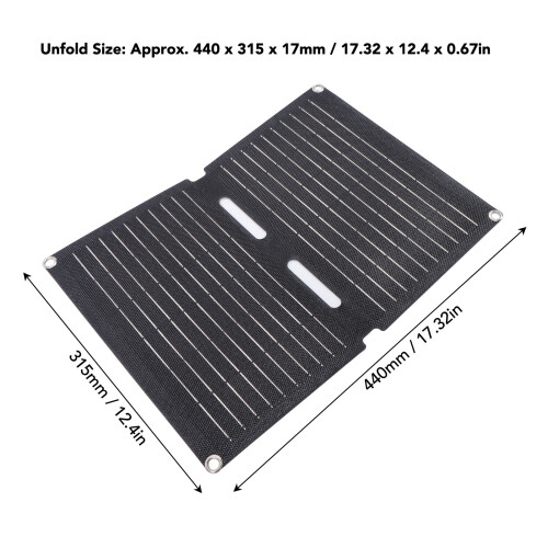 12V 20W Portable Solar Panel Charger, 2-Fold ETFE for Camping 1