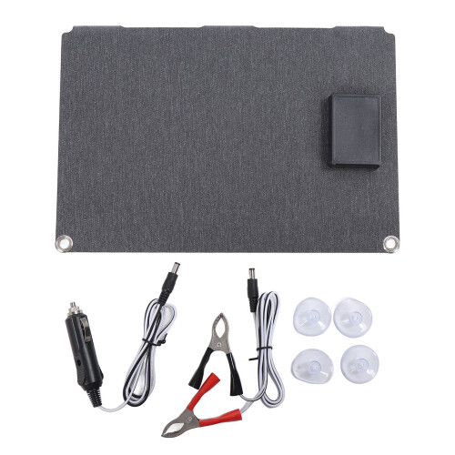 12V 20W Portable Solar Panel Charger, 2-Fold ETFE for Camping 2