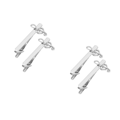 4 Pcs Musical Note Tie Clips For Men 2