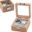 2Pcs Wooden Watch Organizer Box Beige Classic Storage Display Case 2