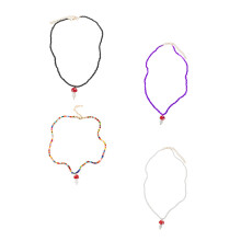 4Pcs Hawaii Party Kids Bead Chain Necklace Colorful Resin Mushrooms