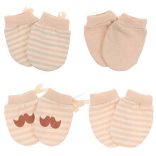 12 Pairs Cotton Baby Mittens No-Scratch Gloves For Newborn Girls