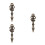 3Pcs Handmade Phurba Pestle Bronze Buddhist Religious Supply 6