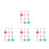 24 Pcs Flower Design Pendants Key Ring Bag Hanging Decorations 8
