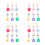 24 Pcs Flower Design Pendants Key Ring Bag Hanging Decorations 2