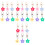 24 Pcs Flower Design Pendants Key Ring Bag Hanging Decorations 10