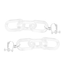 1 Pair Small Round Ring Chain Ear Clip Sling Eardrop Transparent