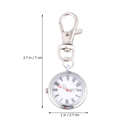 Keychain Pocket Watch Quartz Large Numbers For Men Couples 1